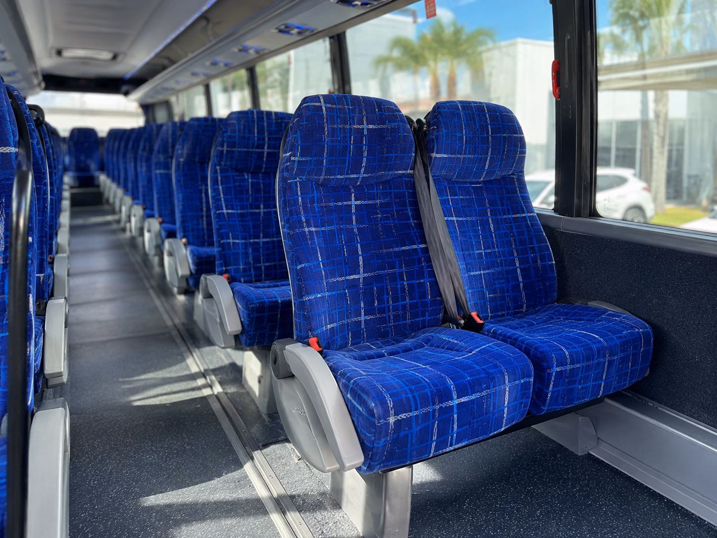 56 passenger charter bus inside