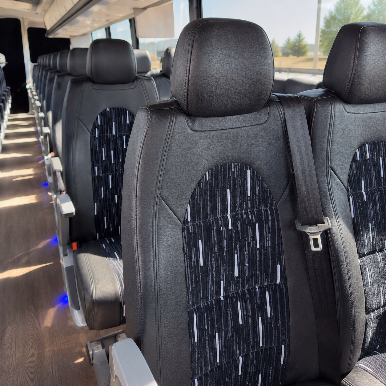 56 passenger charter bus interior