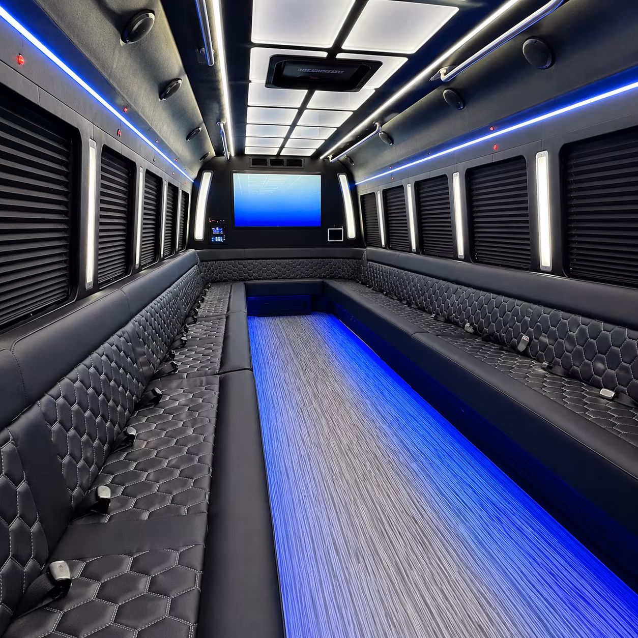 st petersburg 50 passenger party bus inside